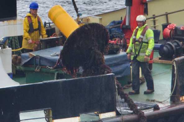 26 July 2023 - 11:26:16
The winching revealed it was going to be a dirty job. Someone was going to have to get their hands dirty.
-------------------
Crew of THV Mair maintain Warfleet buoy